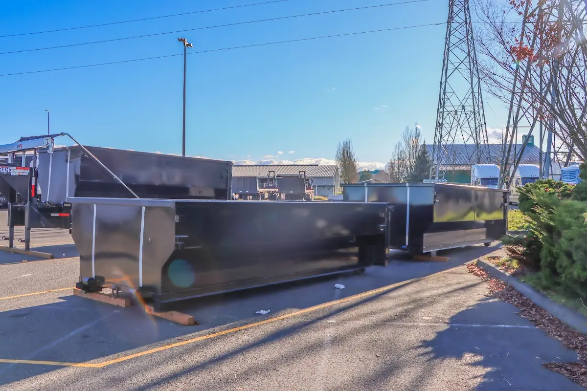 Roll-off dumpster ready for waste disposal at job site for Construction Dumpster Rental in Atlanta